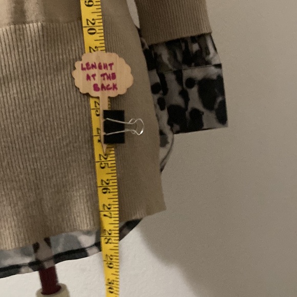 LOVE TOKEN XS fringe long sleeves Sweater animal print on collar, cuff & hemline - Picture 6 of 16